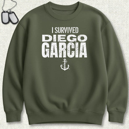 I Survived Diego Garcia Sweatshirt - Military Green