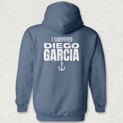 I Survived Diego Garcia Hoodie - Heather Navy