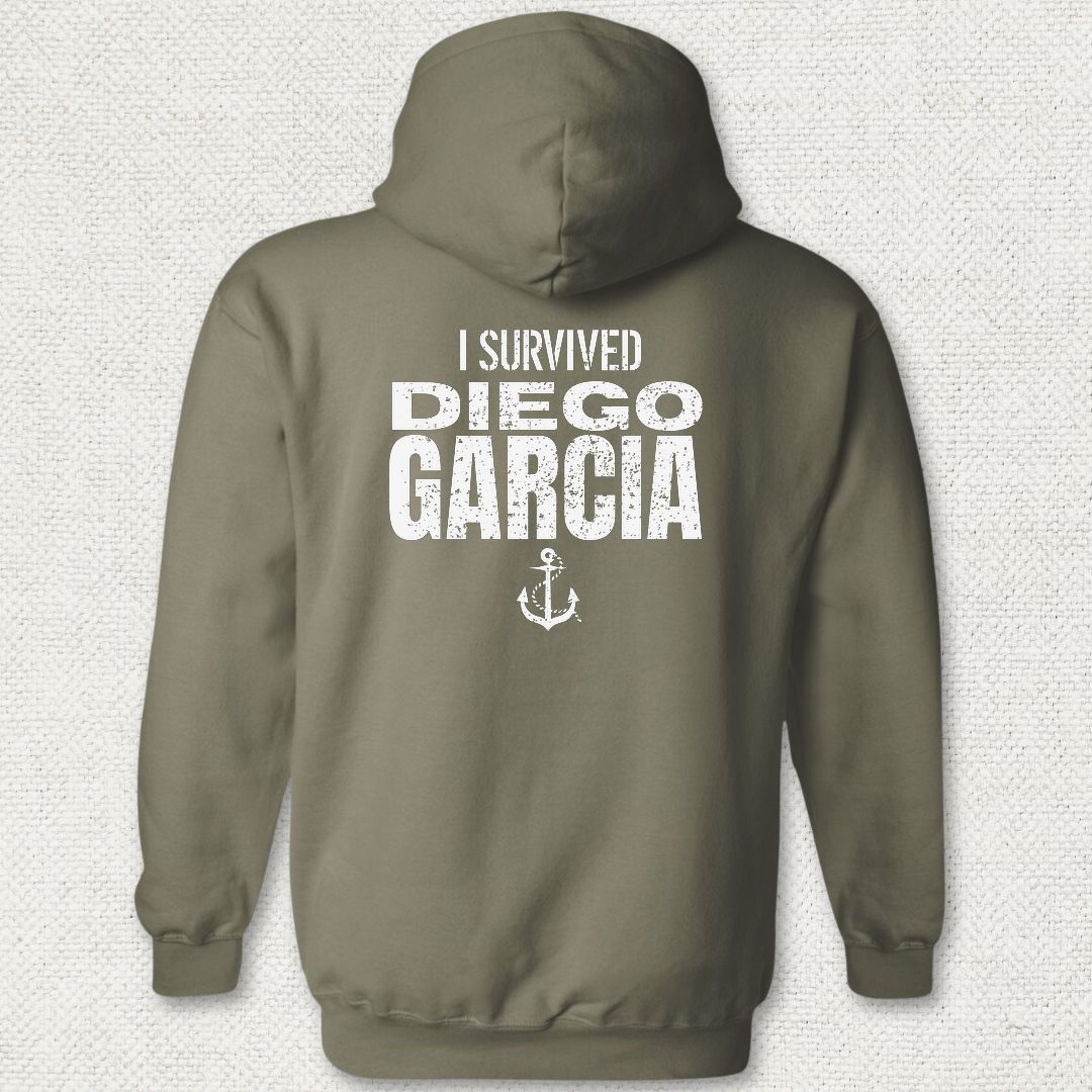 I Survived Diego Garcia Hoodie - Military Green