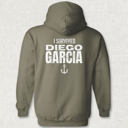 I Survived Diego Garcia Hoodie - Military Green