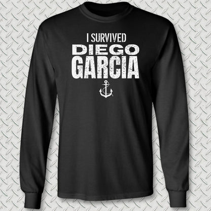 I Survived Diego Garcia Long Sleeve Tee - Black