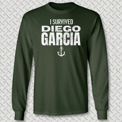 I Survived Diego Garcia Long Sleeve Tee - Forest Green