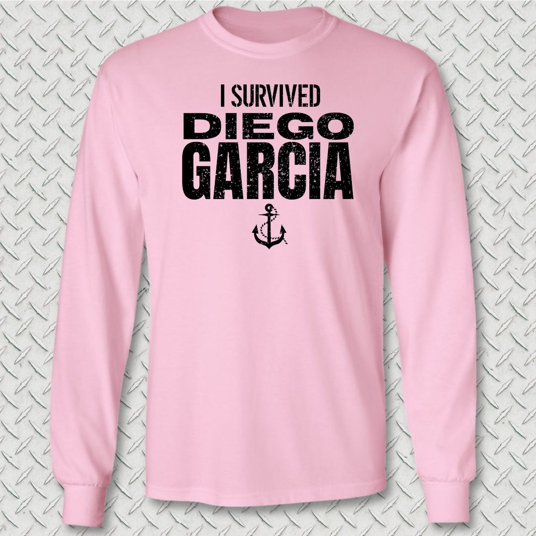 I Survived Diego Garcia Long Sleeve Tee - Pink