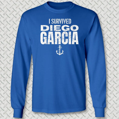 I Survived Diego Garcia Long Sleeve Tee - Royal Blue