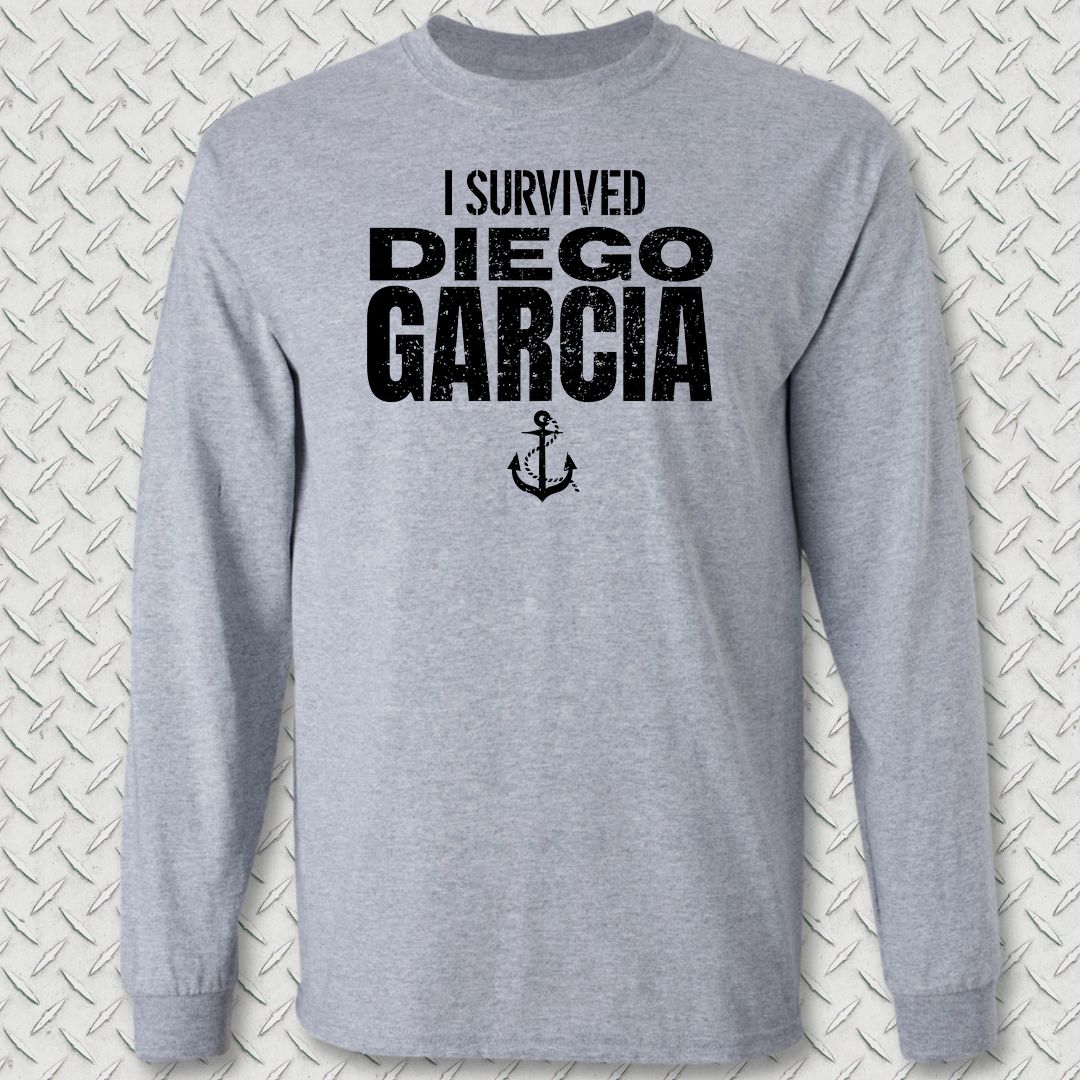 I Survived Diego Garcia Long Sleeve Tee - Sport Grey