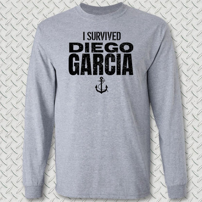 I Survived Diego Garcia Long Sleeve Tee - Sport Grey