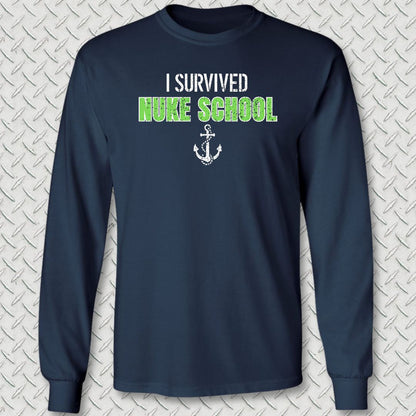 I Survived Nuke School Long Sleeve Tee - Navy