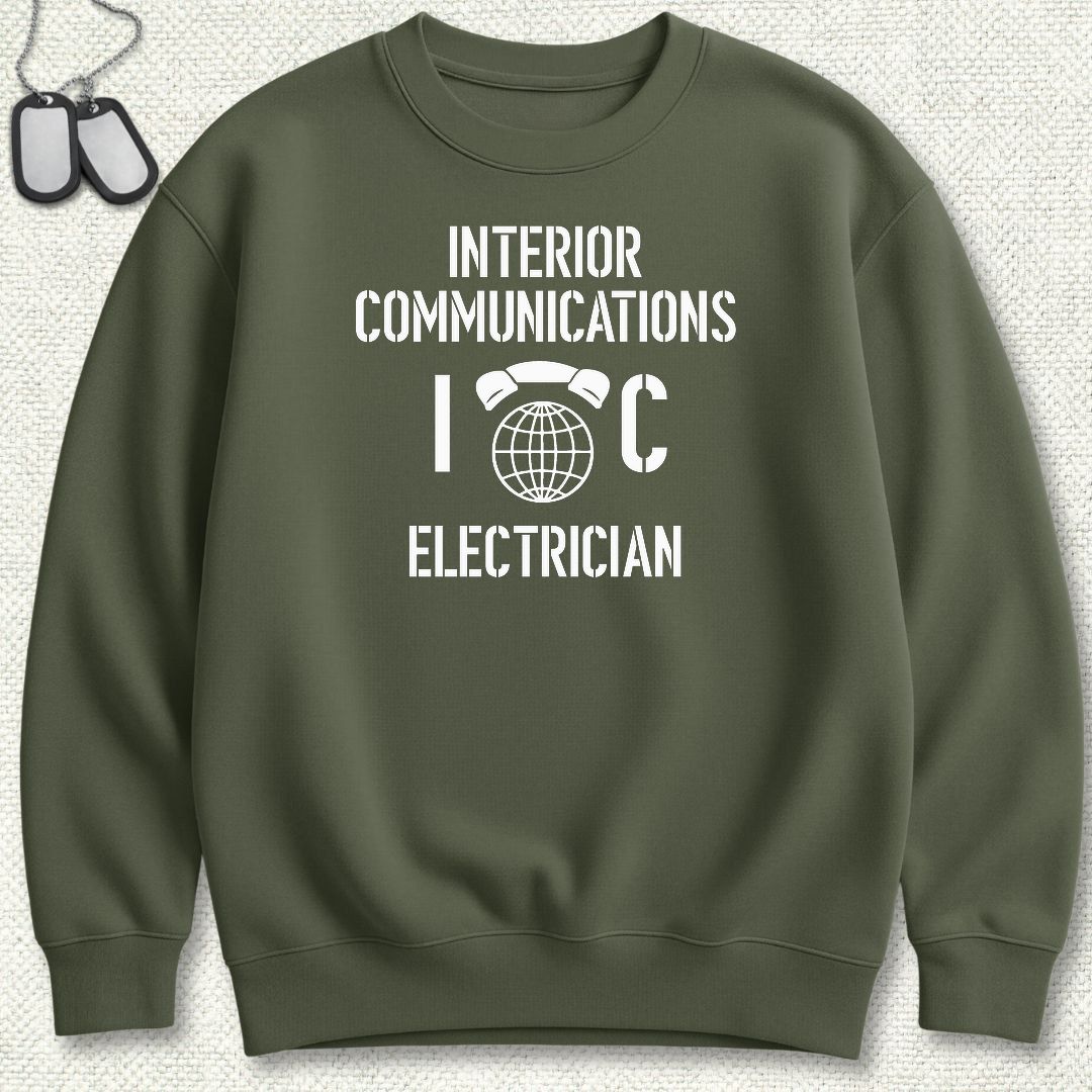 IC - Interior Communications Electrician Sweatshirt - Military Green