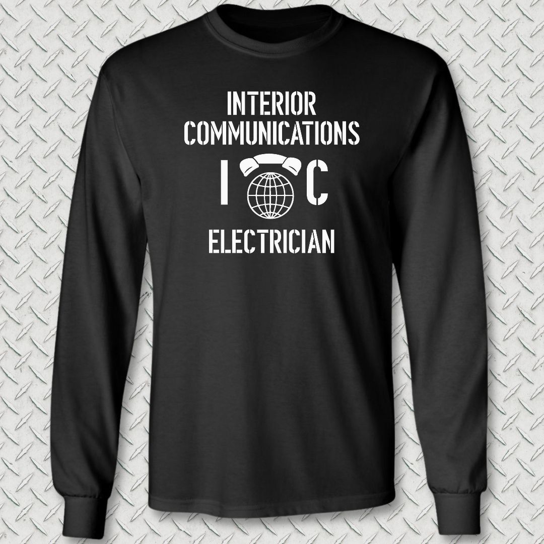 IC - Interior Communications Electrician Long Sleeve Tee - Black