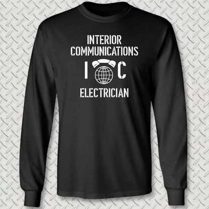 IC - Interior Communications Electrician Long Sleeve Tee - Black