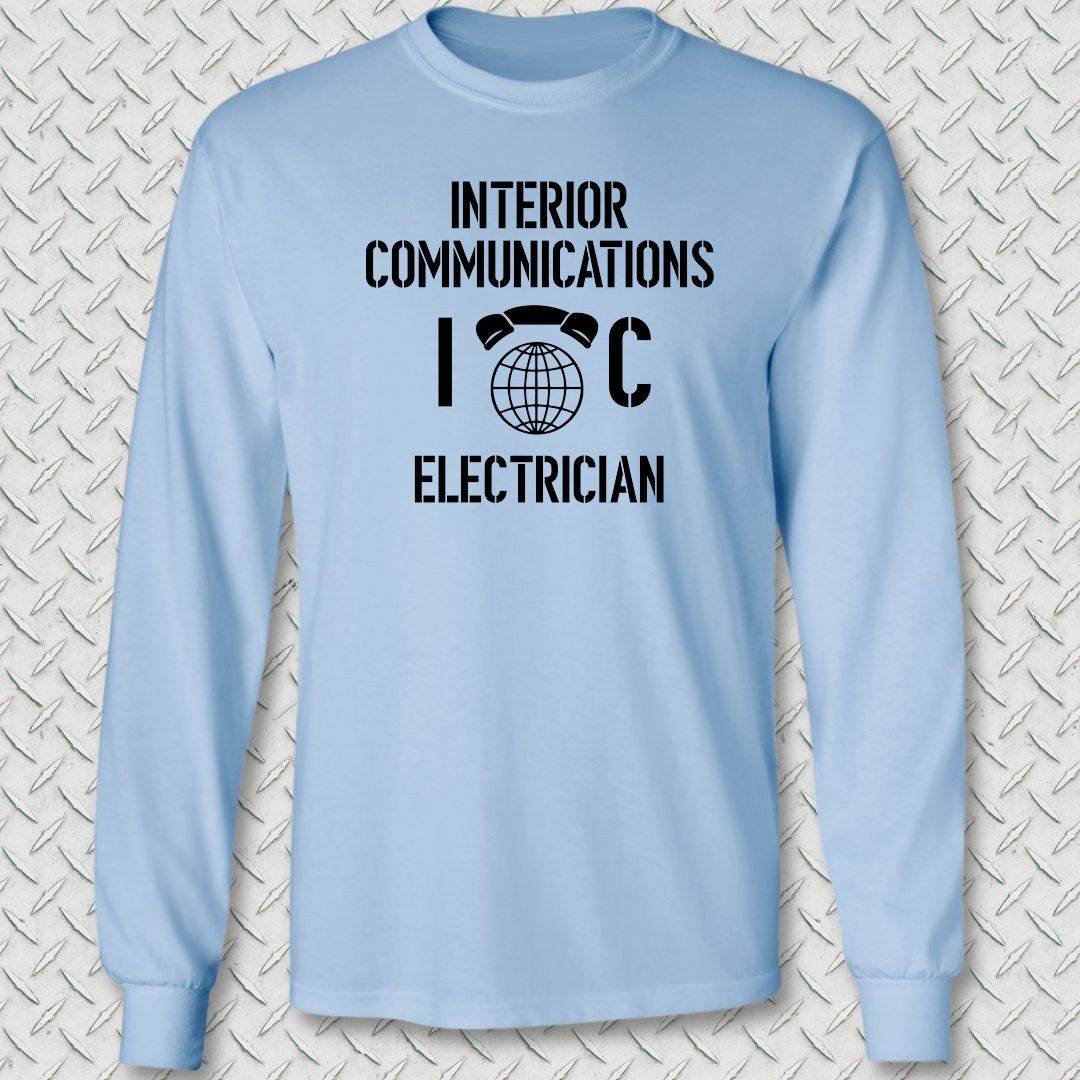 IC - Interior Communications Electrician Long Sleeve Tee - Light Blue