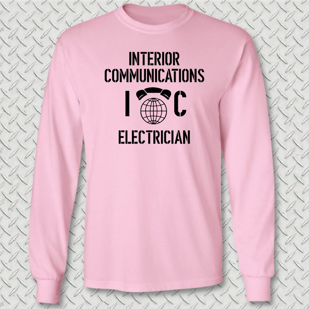 IC - Interior Communications Electrician Long Sleeve Tee - Pink