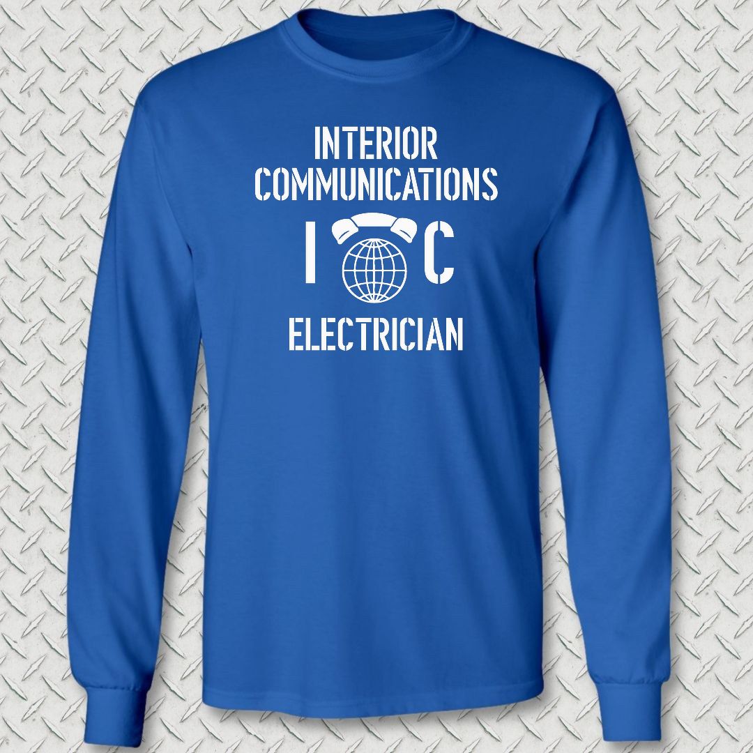 IC - Interior Communications Electrician Long Sleeve Tee - Royal Blue
