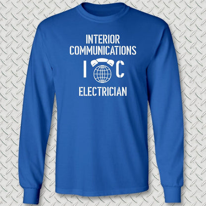 IC - Interior Communications Electrician Long Sleeve Tee - Royal Blue