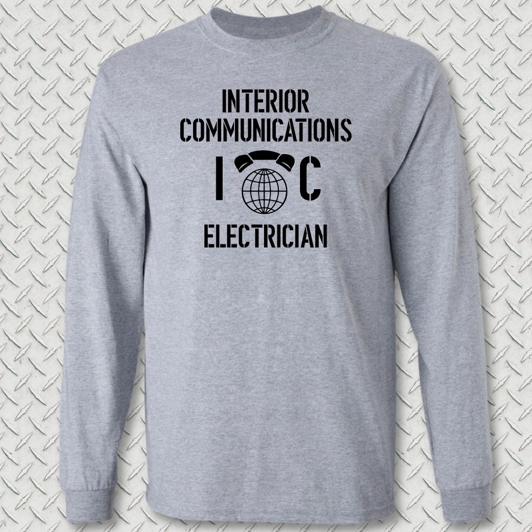 IC - Interior Communications Electrician Long Sleeve Tee - Sport Grey
