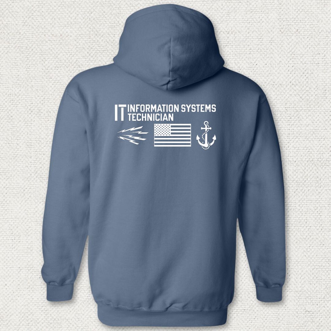 IT - Flag & Anchor Hoodie - Heather Navy
