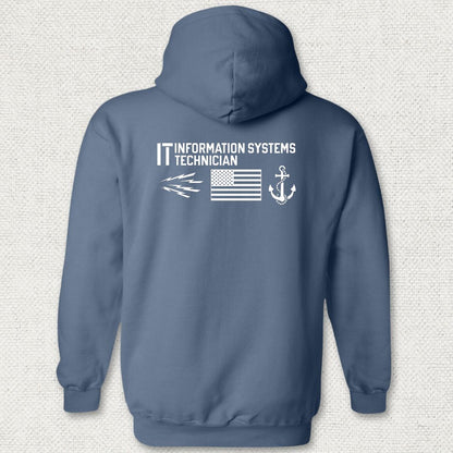 IT - Flag & Anchor Hoodie - Heather Navy