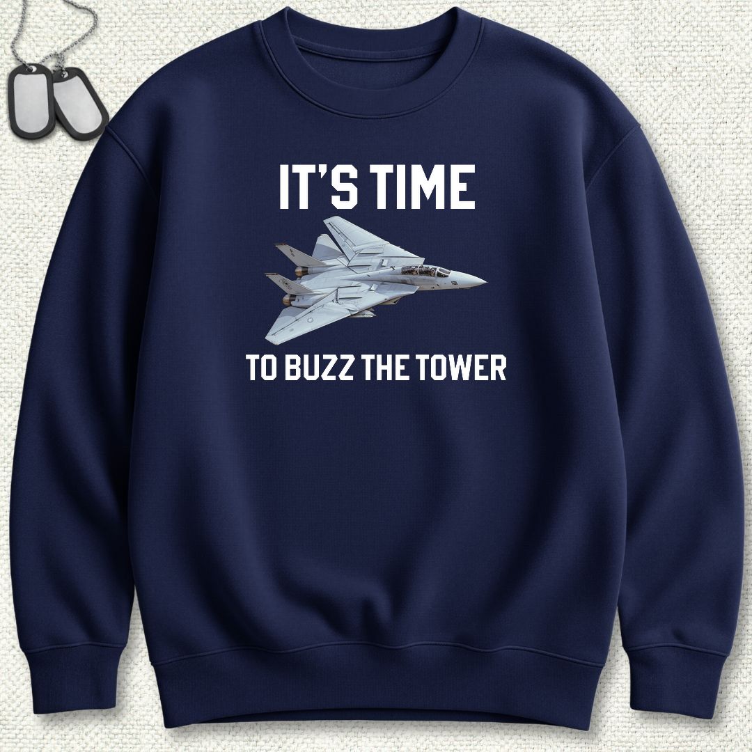 It's Time To Buzz The Tower Sweatshirt - Navy