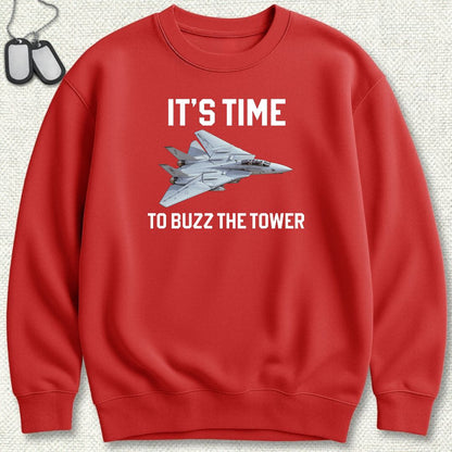 It's Time To Buzz The Tower Sweatshirt - Red