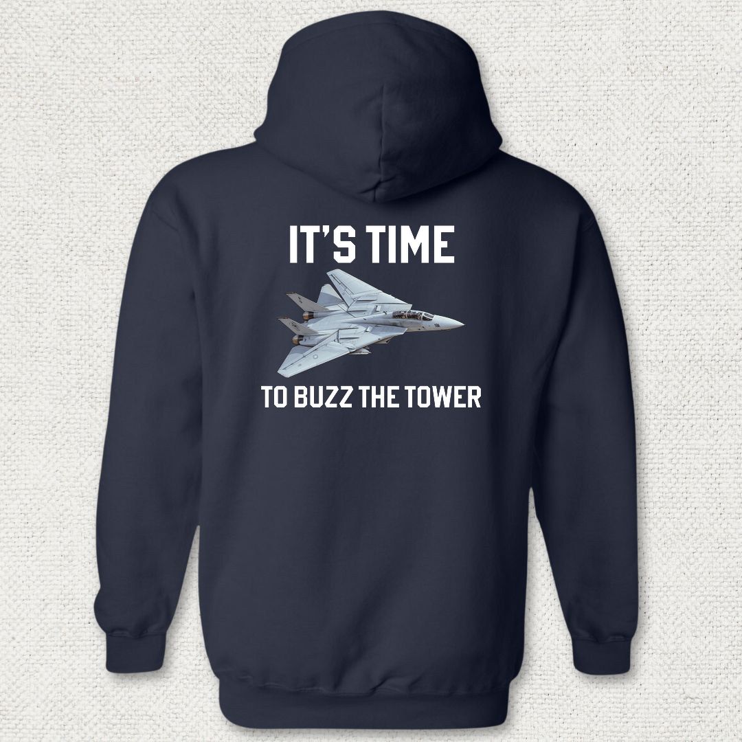 It's Time To Buzz The Tower Hoodie - Navy