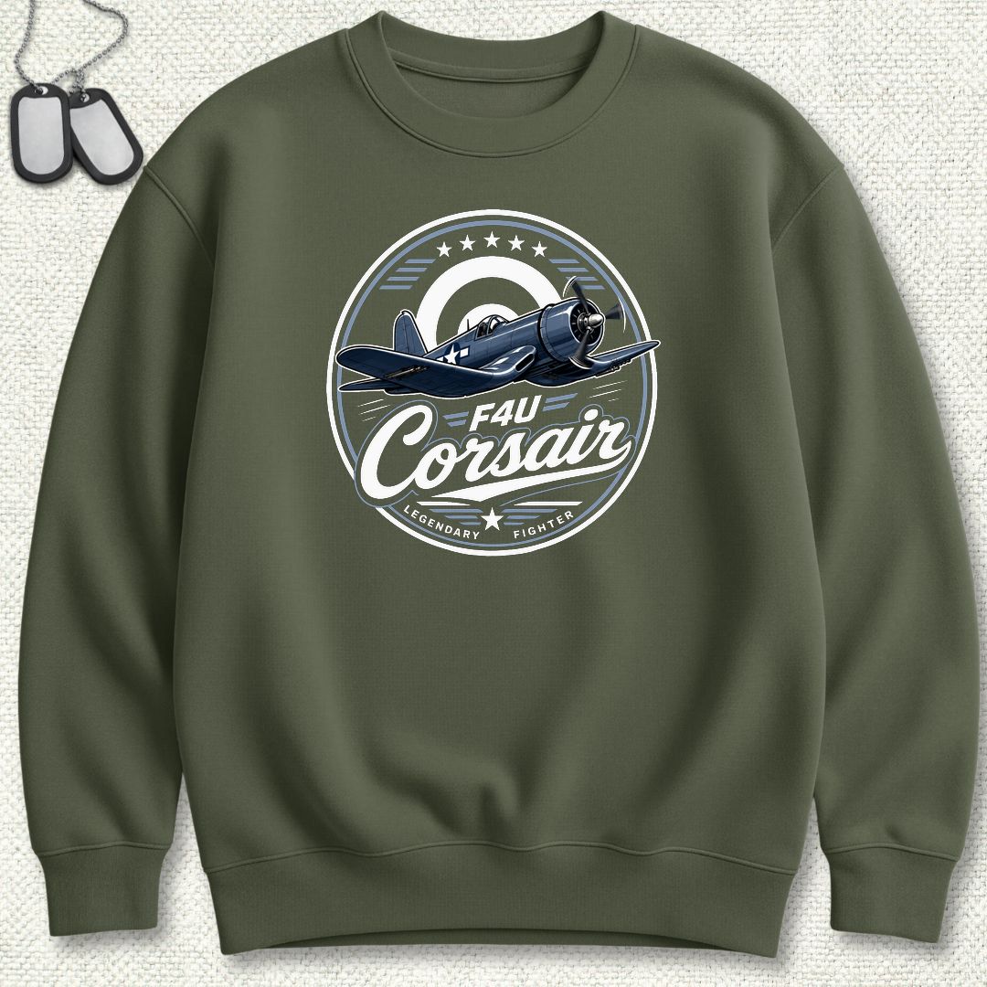 Legendary Fighter - F4U Corsair Sweatshirt - Military Green