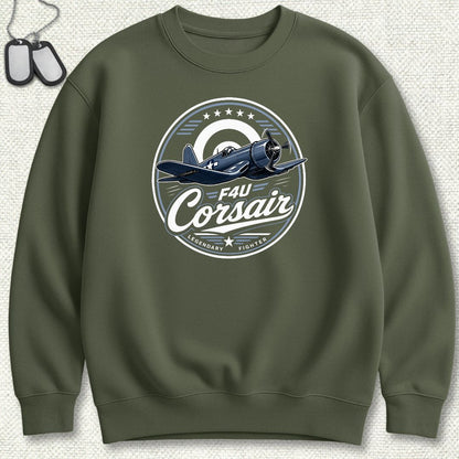 Legendary Fighter - F4U Corsair Sweatshirt - Military Green