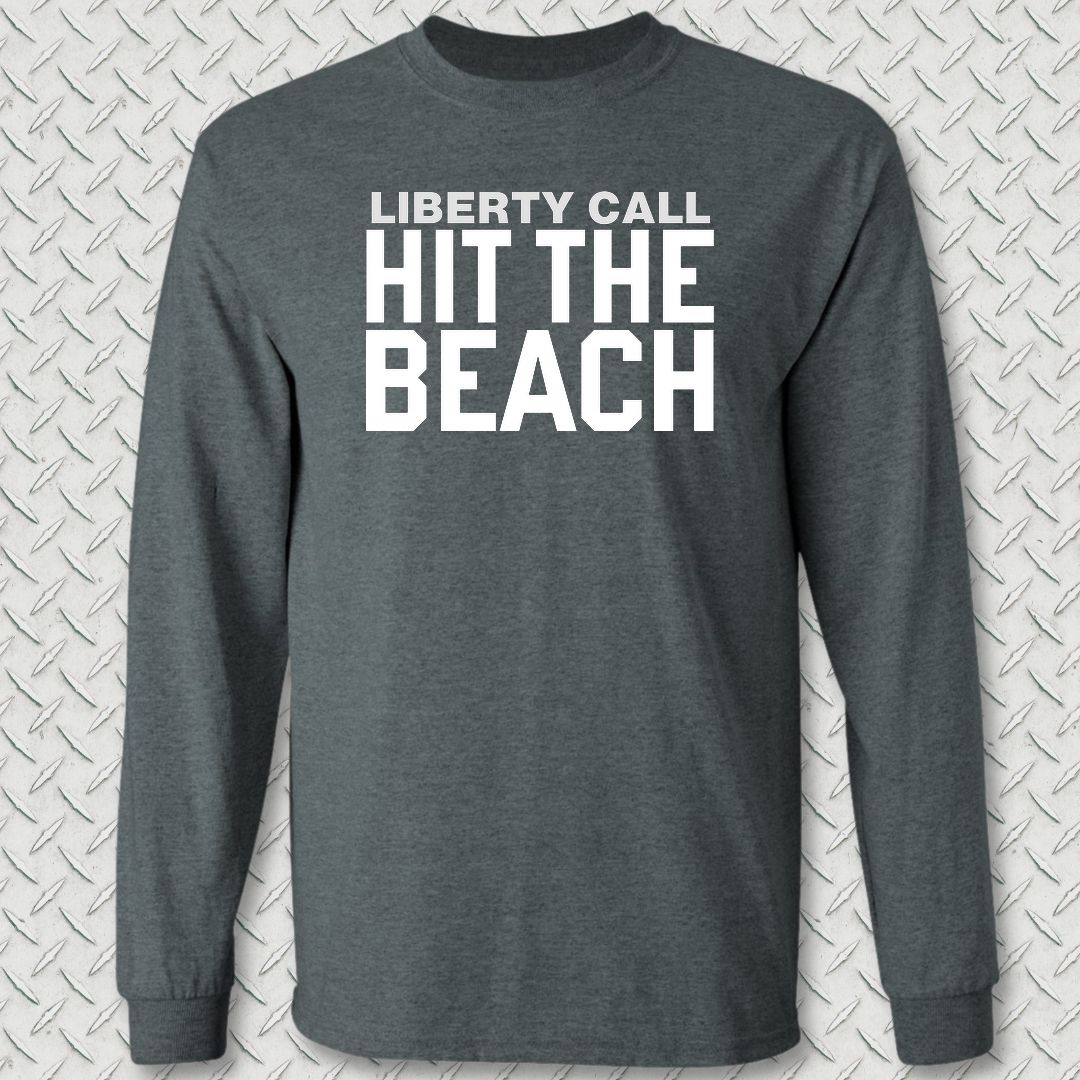 Liberty Call - Hit The Beach Long Sleeve Tee - Dark Heather
