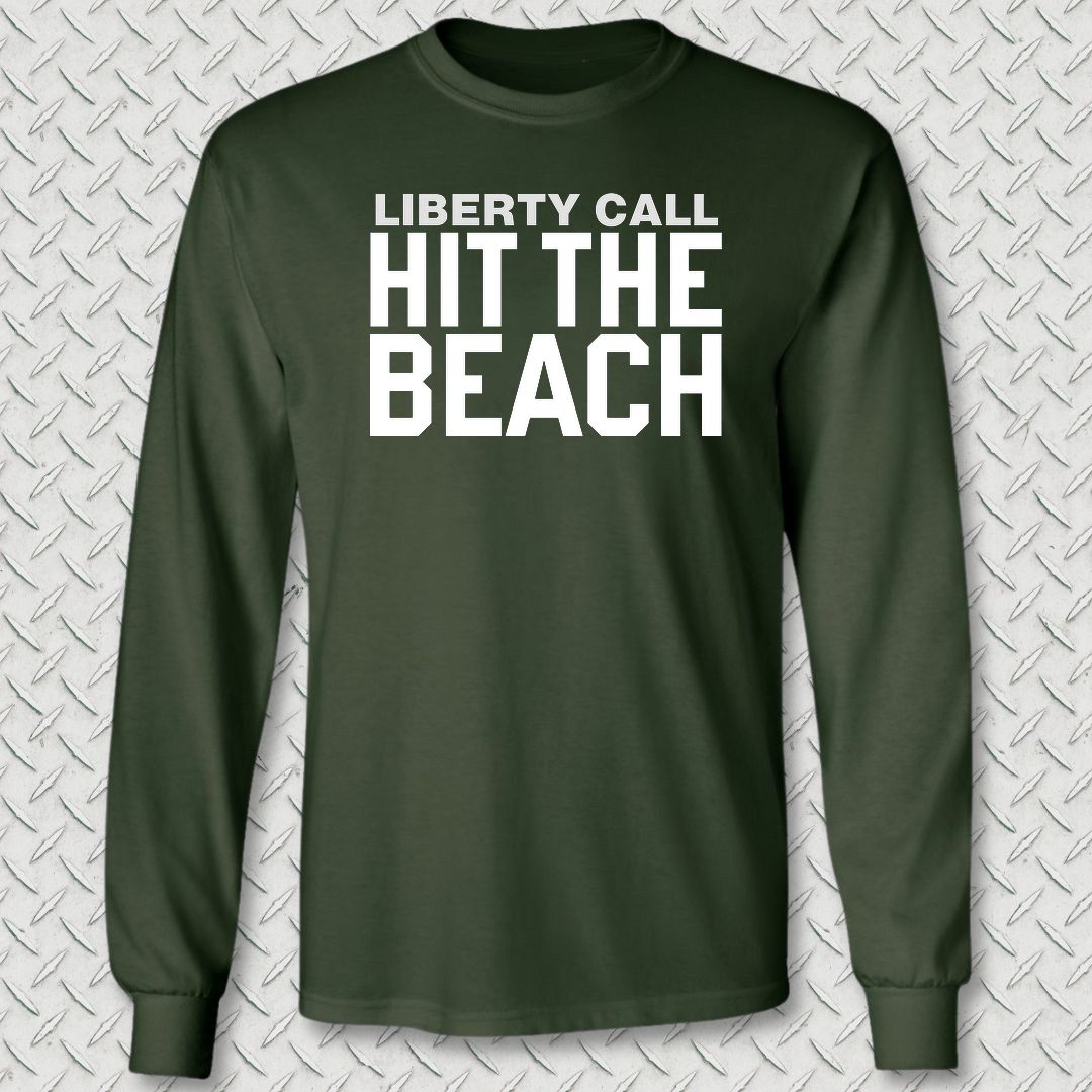 Liberty Call - Hit The Beach Long Sleeve Tee - Forest Green