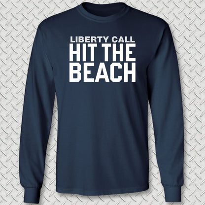 Liberty Call - Hit The Beach Long Sleeve Tee - Navy