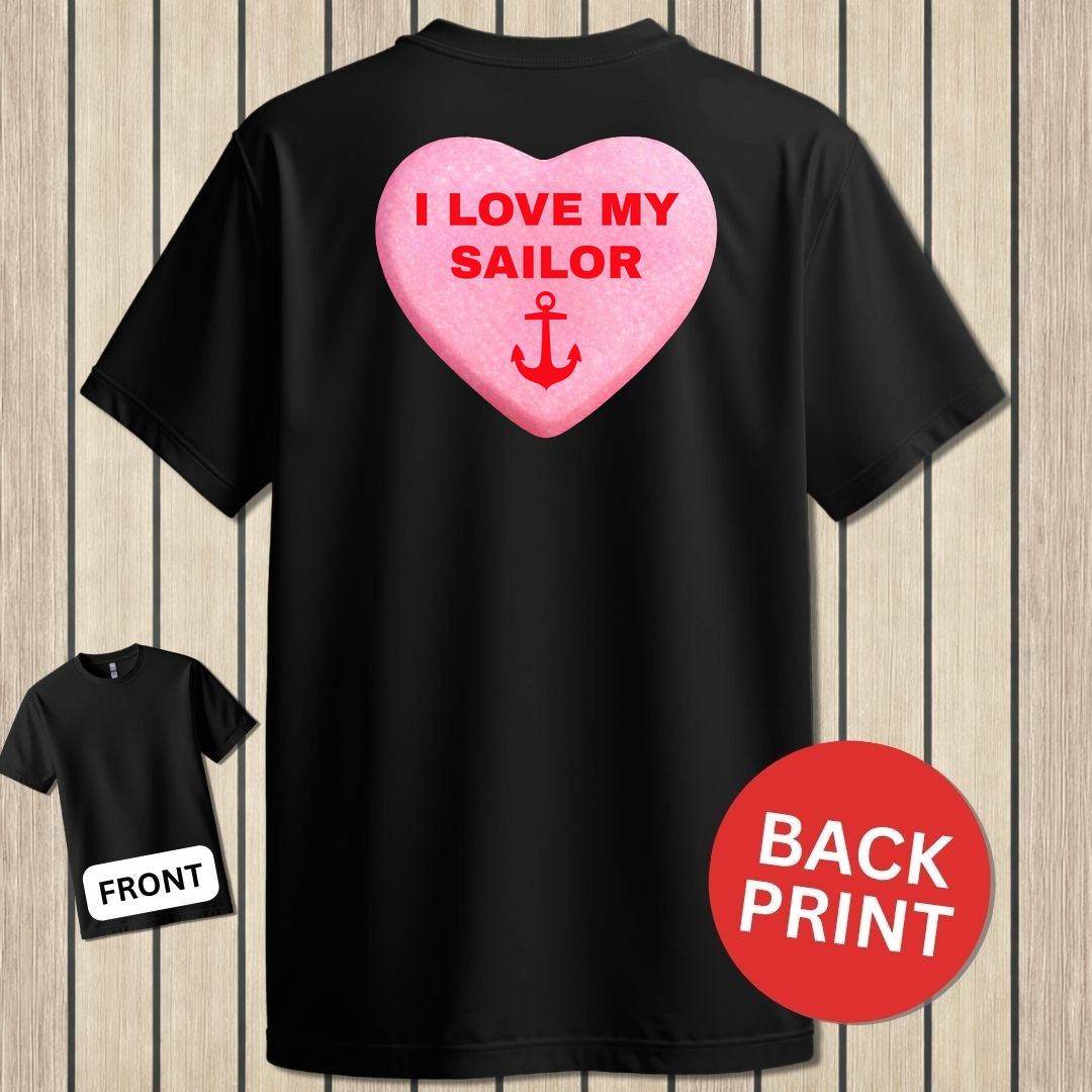 Love My Sailor Candy Heart - Black