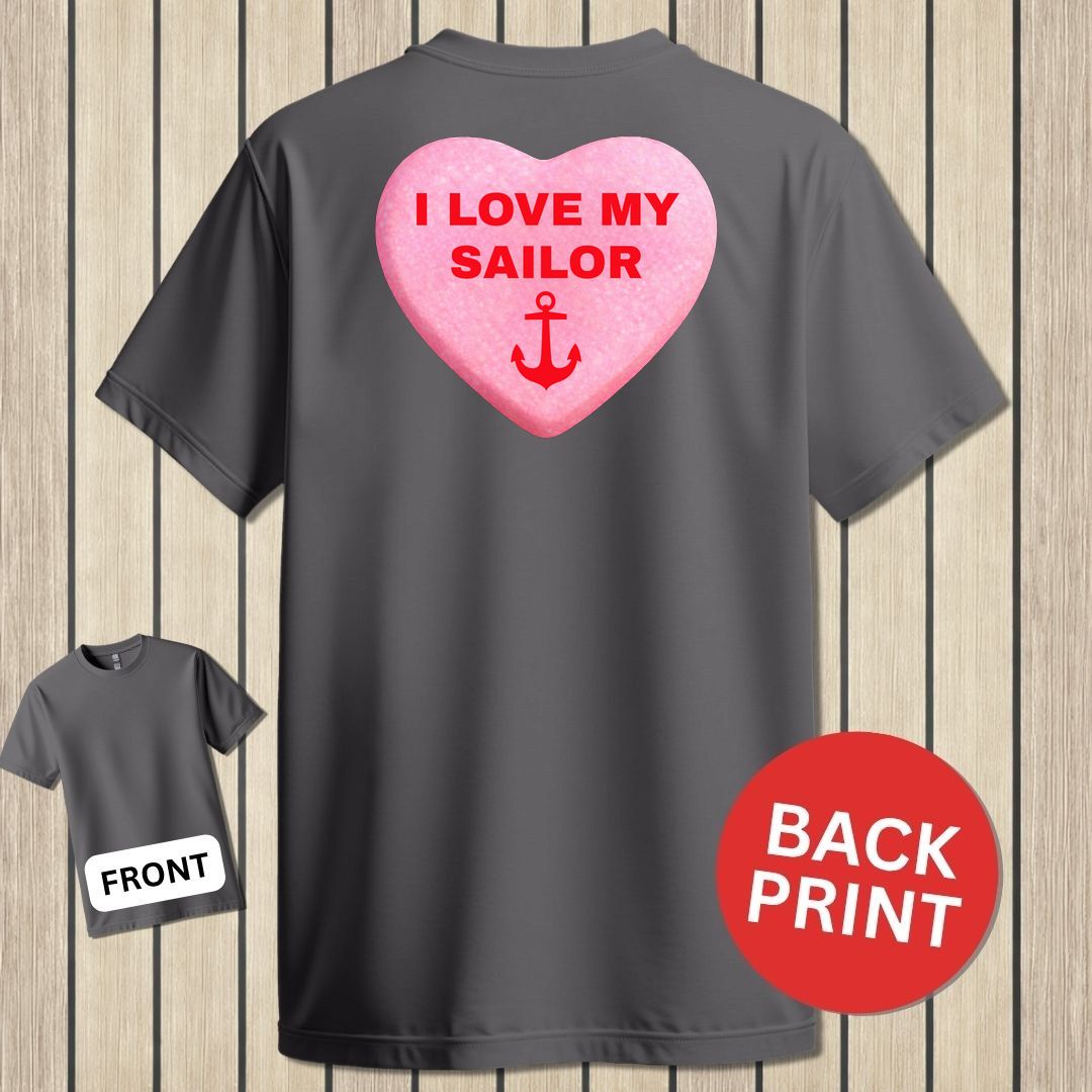 Love My Sailor Candy Heart - Charcoal
