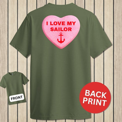 Love My Sailor Candy Heart - Military Green