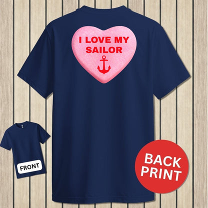 Love My Sailor Candy Heart - Navy