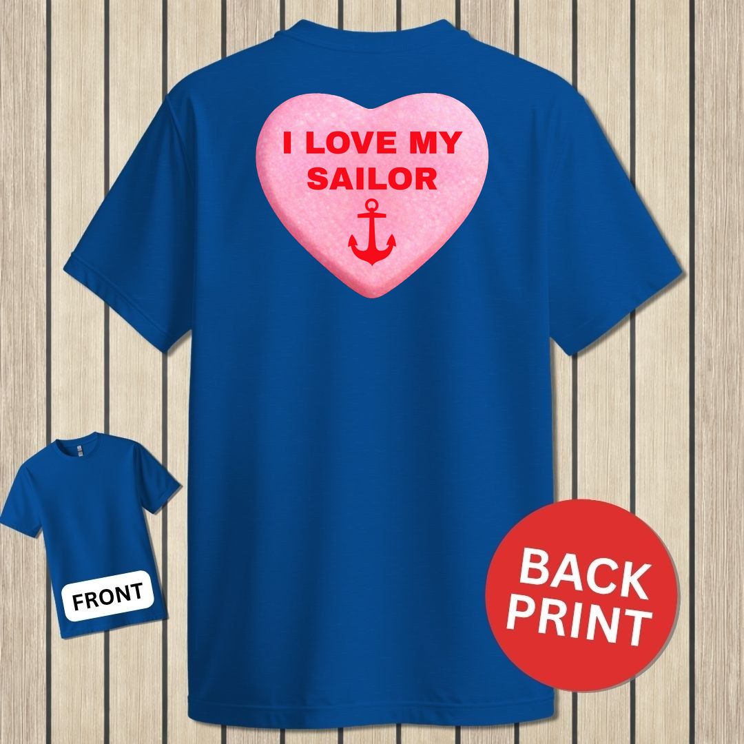 Love My Sailor Candy Heart - Royal Blue
