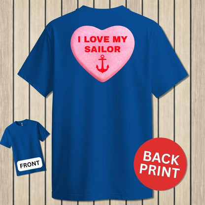 Love My Sailor Candy Heart - Royal Blue