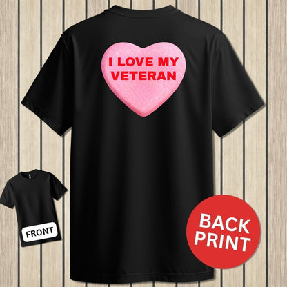 Love My Veteran Candy Heart - Black