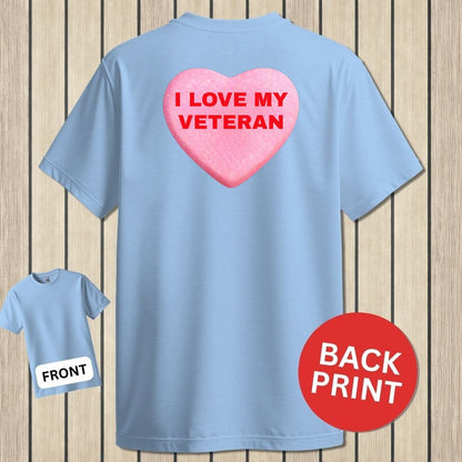 Love My Veteran Candy Heart - Light Blue