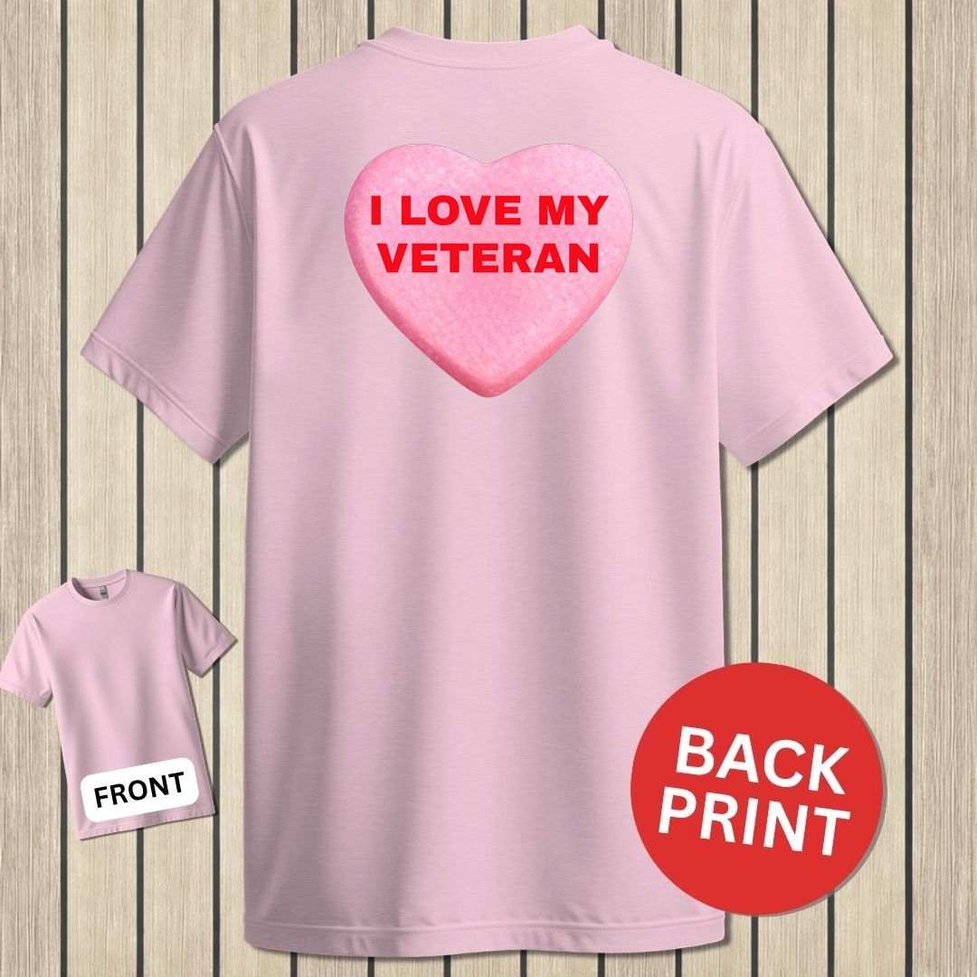 Love My Veteran Candy Heart - Pink
