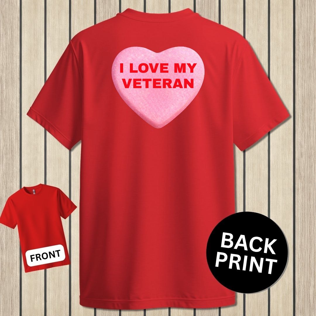 Love My Veteran Candy Heart - Red