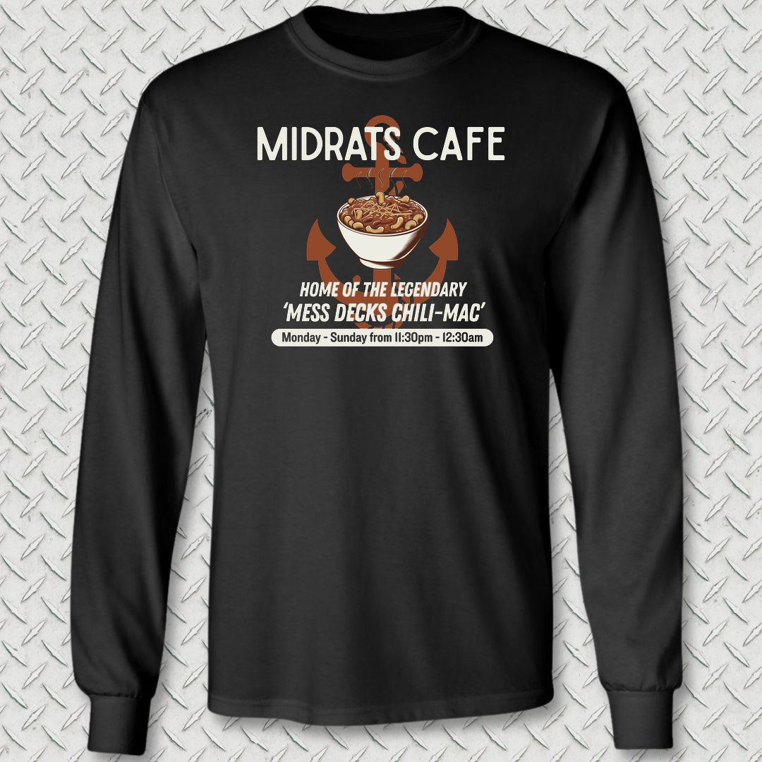 Midrats Cafe, Chili-Mac Long Sleeve Tee - Black
