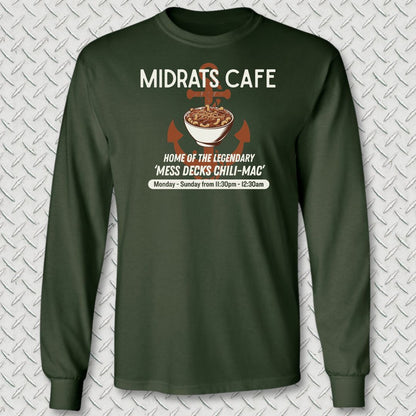 Midrats Cafe, Chili-Mac Long Sleeve Tee - Forest Green