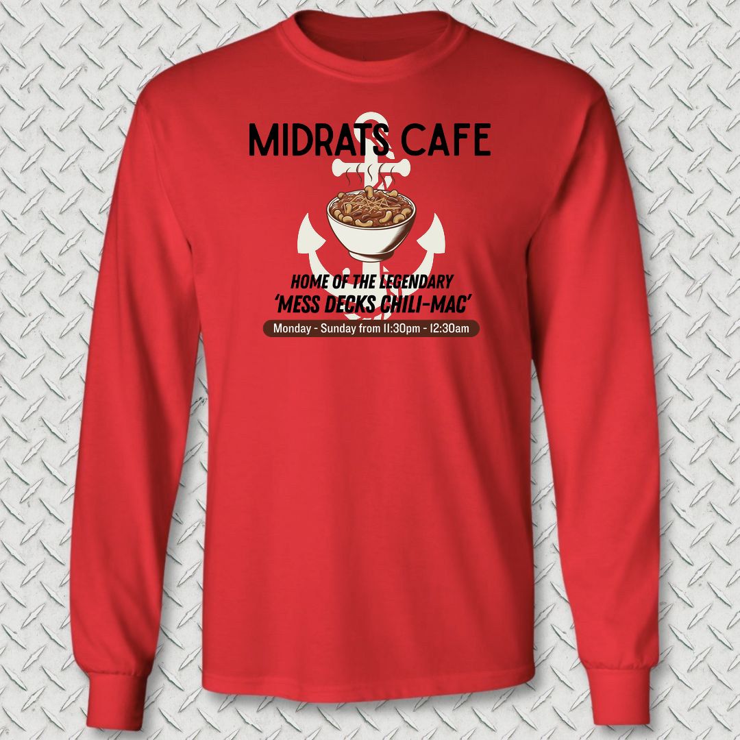 Midrats Cafe, Chili-Mac Long Sleeve Tee - Red