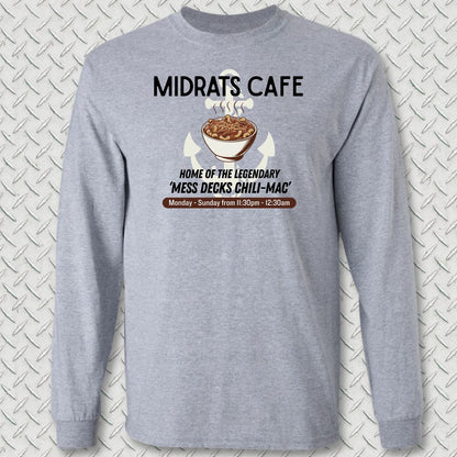 Midrats Cafe, Chili-Mac Long Sleeve Tee - Sport Grey