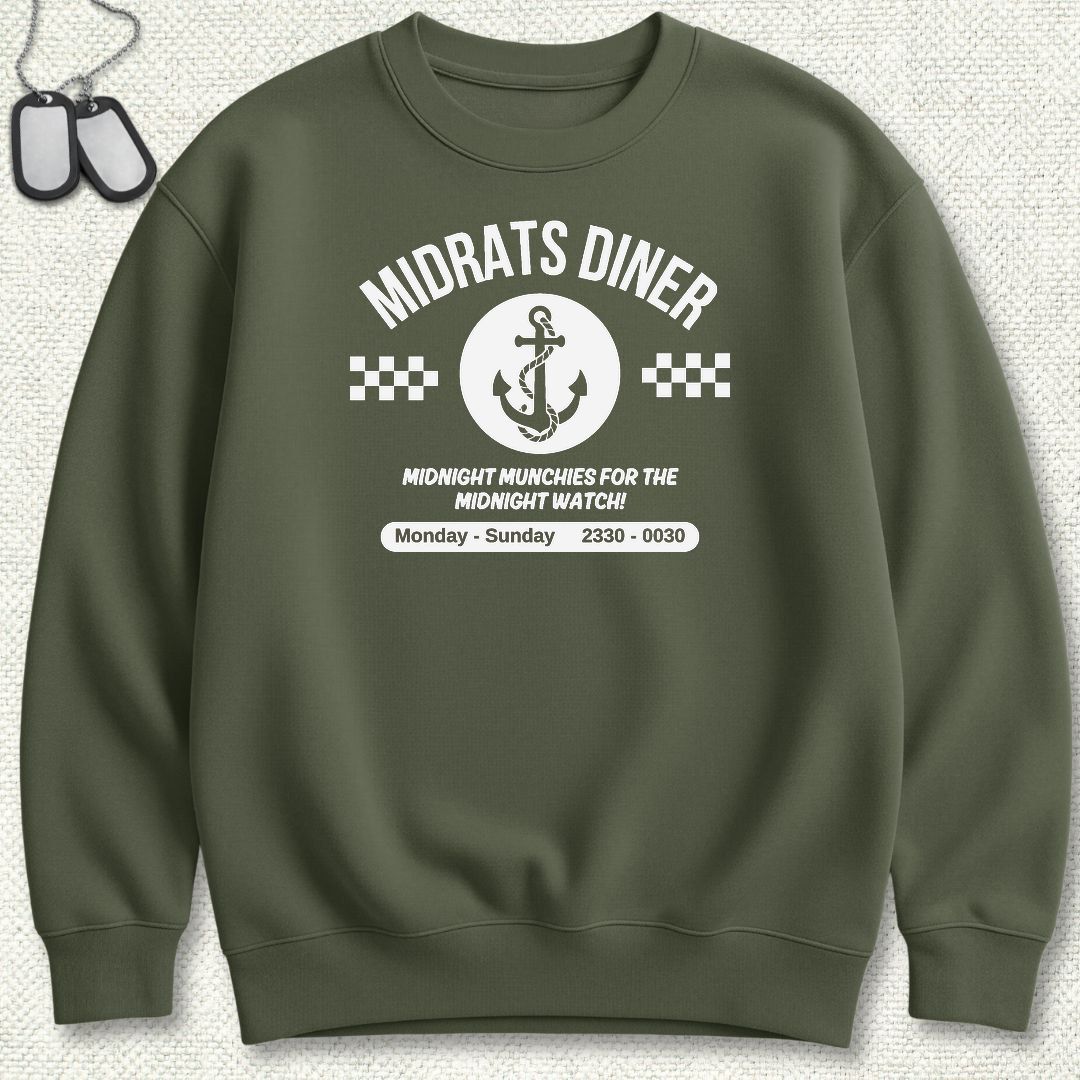 Midrats Diner - Anchor Sweatshirt - Military Green