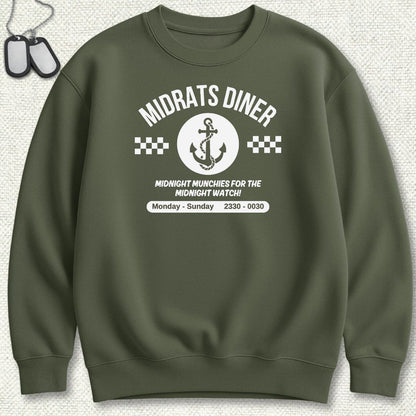 Midrats Diner - Anchor Sweatshirt - Military Green
