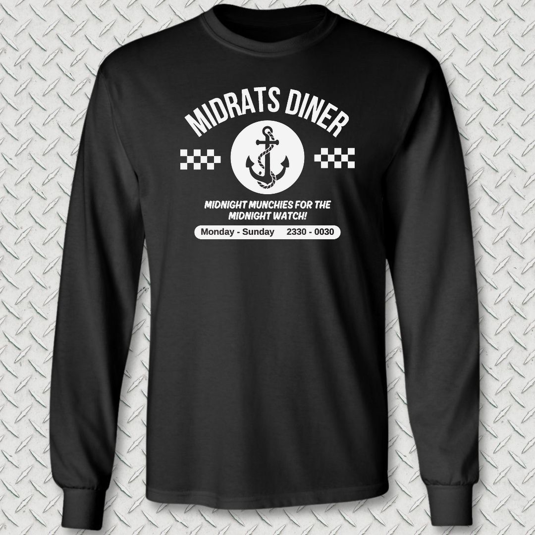 Midrats Diner - Anchor Long Sleeve Tee - Black