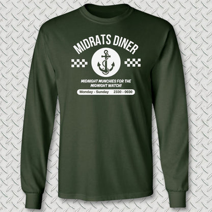 Midrats Diner - Anchor Long Sleeve Tee - Forest Green