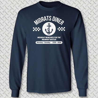 Midrats Diner - Anchor Long Sleeve Tee - Navy