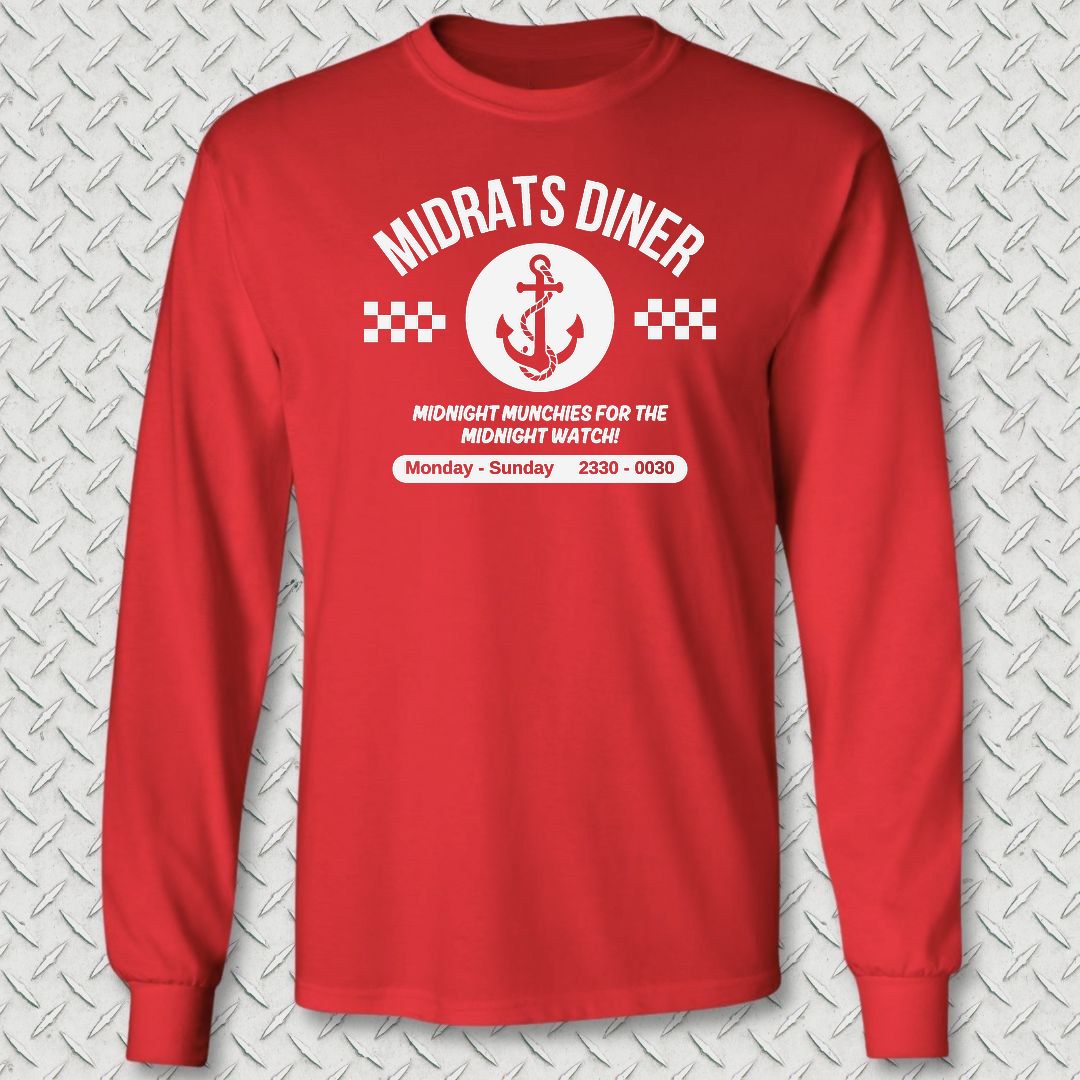 Midrats Diner - Anchor Long Sleeve Tee - Red