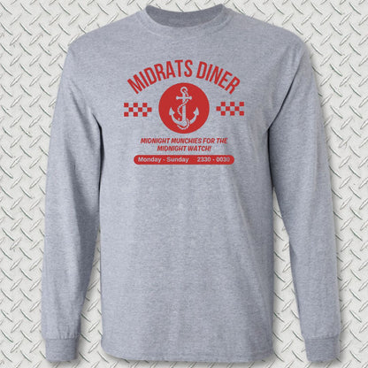 Midrats Diner - Anchor Long Sleeve Tee - Sport Grey